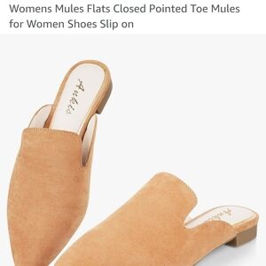 Tan Pointed Toe Mules for Women